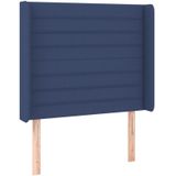 Kopfteil mit Ohren Blau 83x16x118/128 cm Stoff Vidaxl