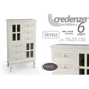 Webmarketpoint - Shabby Vienna Sideboard in Weißbeige cm 75 x 37 x 135 h