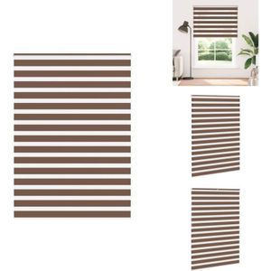 Vidaxl - Zebrarollo Braun 155x200 cm Stoffbreite 150,9 cm Polyester - Zebra-Jalousie - Zebra-Jalousien - Zebra-Rollo - Doppelrollo