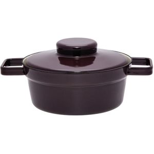 Riess-kelomat - Riess Casserole Aromapod avec couvercle Ø20cm 1,2 litre Dark Aubergine Emaille