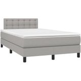 Boxspringbett mit Matratze Hellgrau 120x200 cm Stoff vidaXL