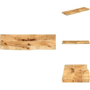 Tischplatte 110x20x2,5 cm Baumkante Massivholz Raues Mangoholz - Holztischplatte - Mangoholztischplatte - Esstisch Platte - Tischplatte Massiv