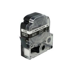 Schriftband-Kassette kompatibel mit Epson LabelWorks LW-1000P, LW-600P, LW-700, LW-500, LW-300, LW-400 Etiketten-Drucker 12mm Weiß auf Schwarz - Vhbw