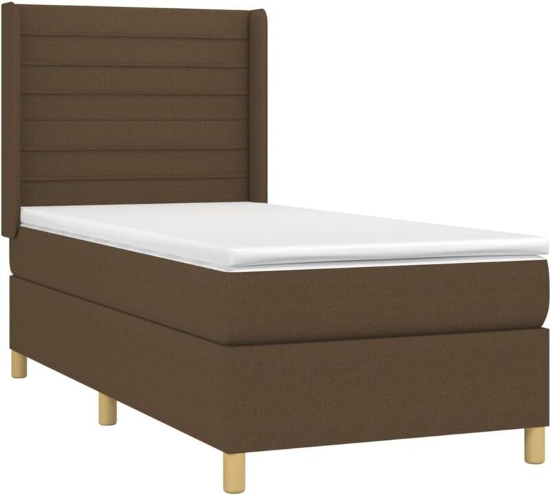 Vidaxl - Boxspringbett mit Matratze Dunkelbraun 100x200 cm Stoff