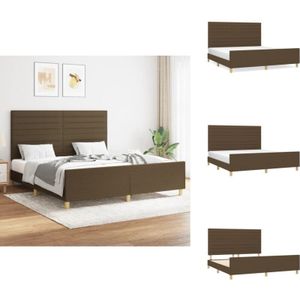 Vidaxl - Bettgestell ohne Matratze Dunkelbraun 160x200 cm Stoff - Bettsofa - Doppelbett - Boxspringbetten - Lattenrost - Holzrahmen