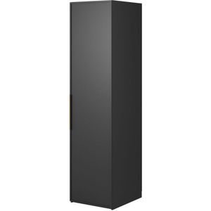 Selsey - Frame - Kleiderschrank 1-türig mit Kleiderstange und Schubladen, 50 cm, schwarz