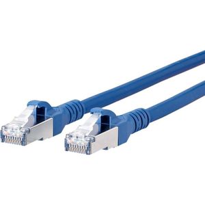 1308452044-E RJ45 Netzwerkkabel, Patchkabel cat 6a s/ftp 2.00 m Blau mit Rastnasenschut - Metz Connect