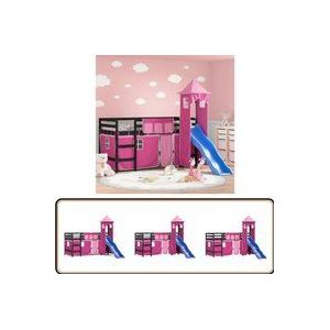 Vidaxl - Kinderhochbett mit Turm Rosa 80x200 cm Massivholz Kiefer - Kinderhochbett - Holzbett - Kiefernholzbett - Jugendzimmermöbel - Schlafbügel