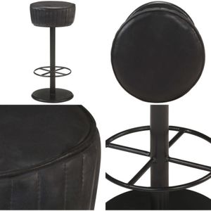 Barhocker Schwarz Echtleder - Schwarzer Barhocker - Leder Sessel - Esszimmerstuhl - Barstuhl - Küche - Home & Living