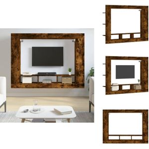 TV-Schrank Räuchereiche 152x22x113 cm Holzwerkstoff - TV Schrank - Holzwerkstoff Möbel - Wohnwand Regal - Fernsehtisch - Media Schrank