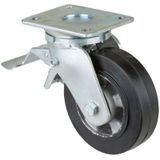 FP - bs-r Schwerlast-Lenkrolle RR120.B80,m Feststeller,Rad Ø160 Elastik-Reifen,350kg