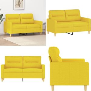 Vidaxl - 2-Sitzer-Sofa Hellgelb 120 cm Stoff - Couch - 2-Sitzer Sofa - Wohnzimmersofa - Polstercouch - Hellgelb Sofa - Home & Living