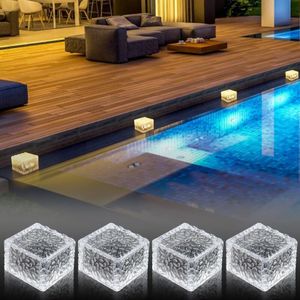 Tonchean - Solarleuchten für außen, 4er-Pack wasserdichte Solar-Bodenleuchten, Solar-Gartenleuchten led für Terrasse, Rasen, Weg, Deck, Treppe
