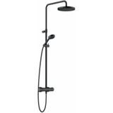 Logo - Duschset mit Thermostat für die Wand, 3 Strahlarten, schwarz matt 6808239-00 - Kludi