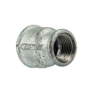Temperguss-Gewindefitting verzinkt Reduziermuffe, ig x ig 1/2 x 3/8 Zoll, Typ 240, dvgw