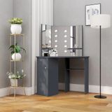 Eck-Schminktisch mit led Grau 111x54x141,5 cm Vidaxl