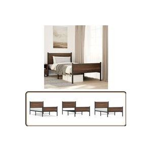 Vidaxl - Metallbett ohne Matratze Eichen-Optik 100x190 cm - Metallbett - Doppelbett - Boxspringbetten - Eiche Optik - Bettsystem