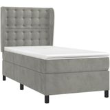 Boxspringbett mit Matratze Hellgrau 90x190 cm Samt Vidaxl