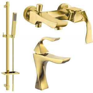 Estrella DQ02 Badewannenset, Gold - 72213DQ02-50 - Mexen
