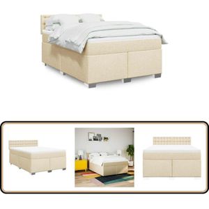 Vidaxl - Boxspringbett mit Matratze Creme 140x190 cm Stoff