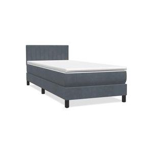 Vidaxl - Boxspringbett mit Matratze Dunkelgrau 80x210 cm Samt