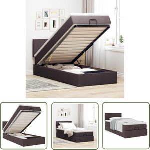 VidaXL Ottoman-Bett mit Matratze Dunkelbraun 90x200 cm Stoff