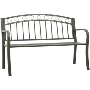 Gartenbank Grau 120 cm Stahl Vidaxl