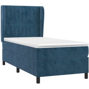 Vidaxl - Boxspringbett mit Matratze Dunkelblau 100x200 cm Samt