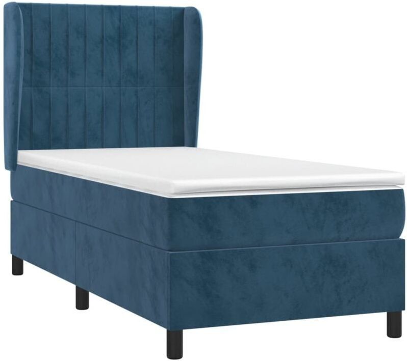 Vidaxl - Boxspringbett mit Matratze Dunkelblau 100x200 cm Samt