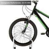 Woltu - Fahrradständer für 2 Fahrräder Fahrradhalterung auf dem Boden Aufstellständer für Fahrradaufhängung Fahrradhalter aus Metall, Silber