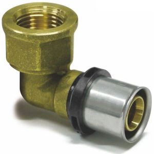 Sanpro - Pressfitting 90° Winkel - Bogen Innengewinde, Größe 26x3 - Gewinde 1