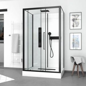 Marwell - Dusche Komplett Komplettdusche Fertigdusche White Rectangle 90 x 115 x 215 cm - Komplett Set inkl. Duschwanne und Armatur - Duschkabine mit