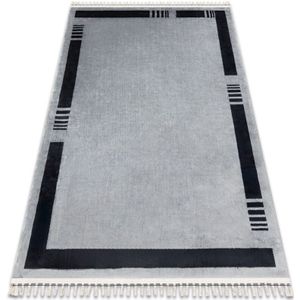 Rugsx - Teppich amour 53113D grau - Rahmen, modern, elegant grey 98x300 cm