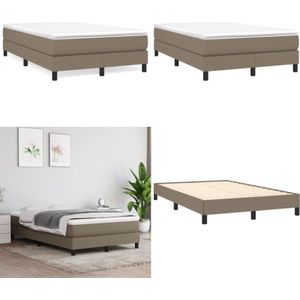 Vidaxl - Boxspringbett mit Matratze Taupe 120x190 cm Stoff - Boxspringbett - Doppelbett - Bettenrahmen - Matratze - Matratzentopper - Home & Living