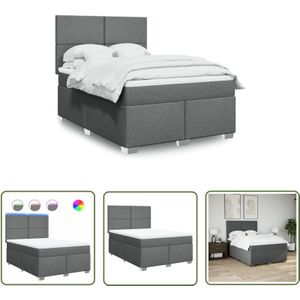 VidaXL Boxspringbett mit Matratze Dunkelgrau 160x200 cm Stoff