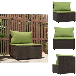 Vidaxl - Garten-Mittelsofa mit Kissen Braun Poly Rattan - Gartensofa - Outdoor-Sofa - Lounge Möbel - Rattan-Sofa - Polyethylen-Sofa