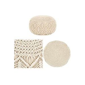 Vidaxl - Makramee Sitzpuff Handgefertigt 45 x 30 cm Baumwolle - Makrameesitzsack - Sitzkissen - Baumwollsitzsack - Wohnaccessoire - Deko - Home &