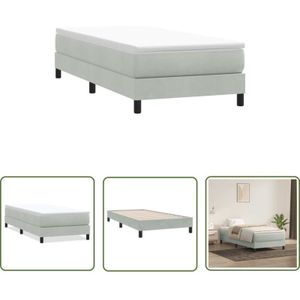 VidaXL Boxspringbett ohne Matratze Hellgrau 90x210 cm Samt