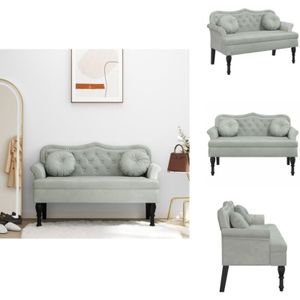 Vidaxl - Sitzbank mit Kissen Hellgrau 120,5x65x75 cm Samt - Samtsofa - Wohnzimmersofa - Couch - Sessel - Grau Sofa