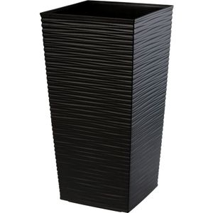 Blumentopf, Blumenkübel aus Kunststoff, Pflanzkübel, 19 cm, Schwarz - Kadax
