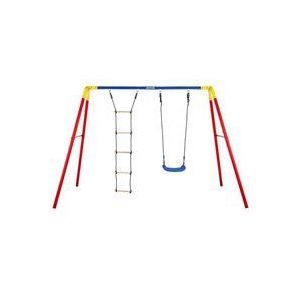 Kettler - Doppelschaukel 'Combi' mit Strickleiter rot / blau