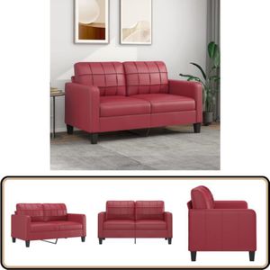 Vidaxl - 2-Sitzer-Sofa Weinrot 140 cm Kunstleder - 2-Sitzer Sofa - Weinrot Sofa - Leder Sofa - Wohnzimmersofa - Lounge Sofa