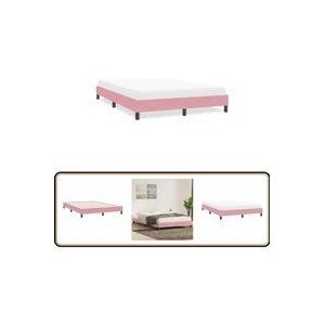Bettgestell ohne Matratze Rosa 140x220 cm Samt - Vidaxl