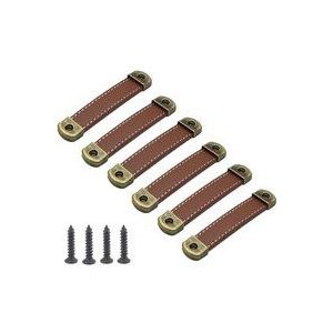 Mittelabstand 96 mm) Set mit 10 Ledergriffen Vintage-Möbelgriffe aus Leder – Schrankgriffe Ledergriffe brauner Küchenmöbelgriff