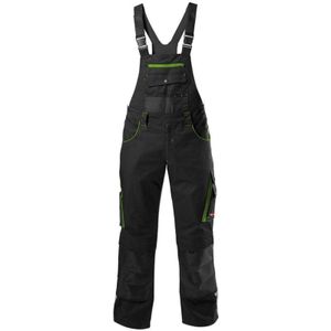 Fortis - H-Latzhose 24, schw./limegreen, Gr. 90