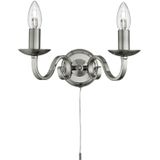 Eglo - Searchlight Richmond - 2 Light Indoor Candle Wandleuchte Satin Silver, E14