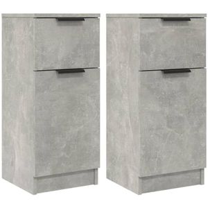 Vidaxl - Sideboards 2 Stk. Betongrau 30x30x70 cm Holzwerkstoff