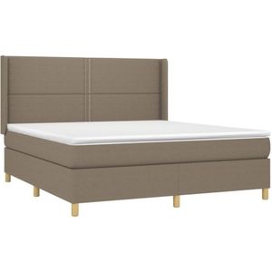 Vidaxl - Boxspringbett mit Matratze & led Taupe 180x200 cm Stoff