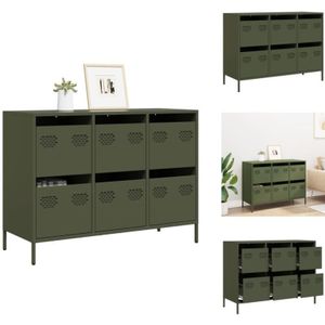 Vidaxl - Sideboard Olivgrün 101,5x39x73,5 cm Kaltgewalzter Stahl - Sideboard - Sideboards - Kommode - Kommode Mit Schubladen