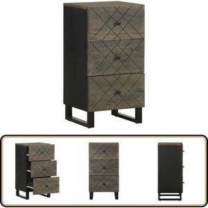 Sideboard Schwarz 40x33x75 cm Massivholz Mango - Vidaxl